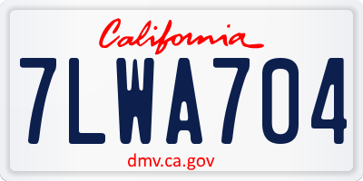 CA license plate 7LWA704