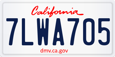 CA license plate 7LWA705