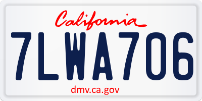 CA license plate 7LWA706