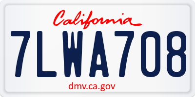 CA license plate 7LWA708