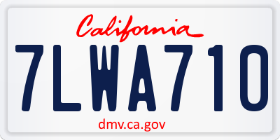 CA license plate 7LWA710
