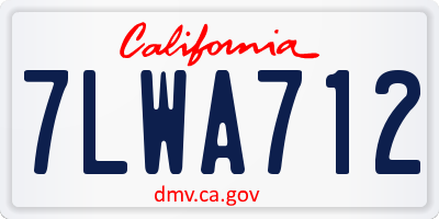 CA license plate 7LWA712