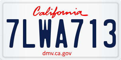 CA license plate 7LWA713