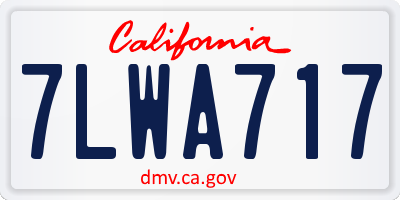 CA license plate 7LWA717