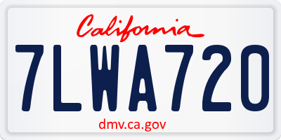 CA license plate 7LWA720