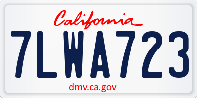 CA license plate 7LWA723