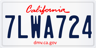 CA license plate 7LWA724