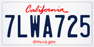 CA license plate 7LWA725