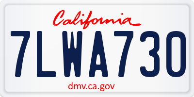 CA license plate 7LWA730