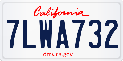 CA license plate 7LWA732