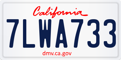 CA license plate 7LWA733
