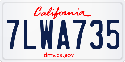 CA license plate 7LWA735