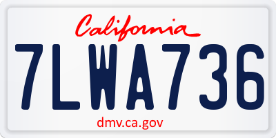 CA license plate 7LWA736