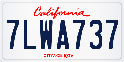 CA license plate 7LWA737