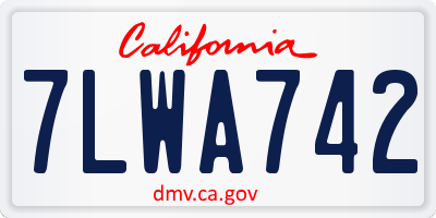 CA license plate 7LWA742