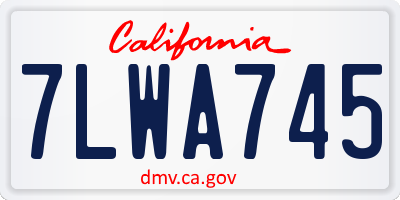 CA license plate 7LWA745