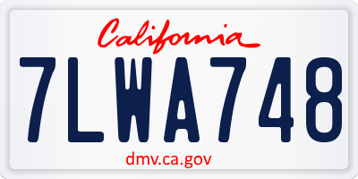 CA license plate 7LWA748