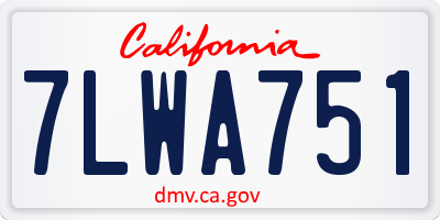 CA license plate 7LWA751