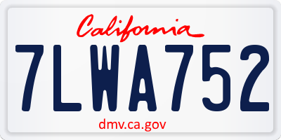 CA license plate 7LWA752