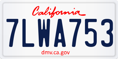 CA license plate 7LWA753