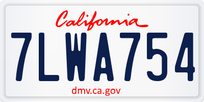 CA license plate 7LWA754