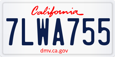 CA license plate 7LWA755