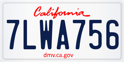 CA license plate 7LWA756