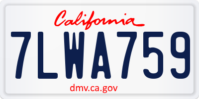 CA license plate 7LWA759