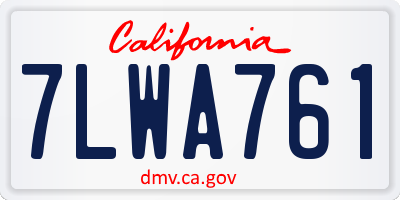 CA license plate 7LWA761