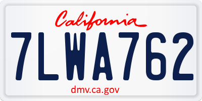 CA license plate 7LWA762