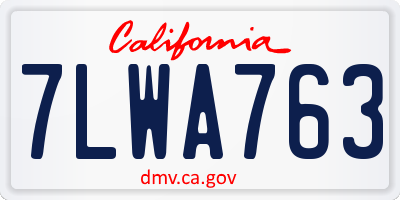 CA license plate 7LWA763