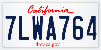 CA license plate 7LWA764