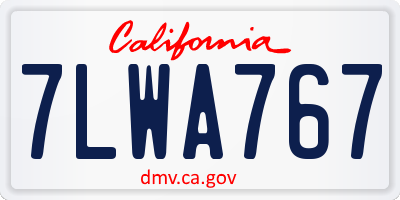 CA license plate 7LWA767