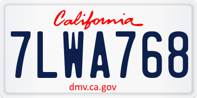 CA license plate 7LWA768