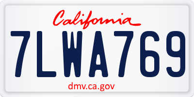 CA license plate 7LWA769