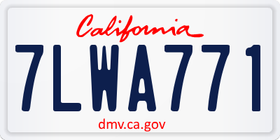 CA license plate 7LWA771