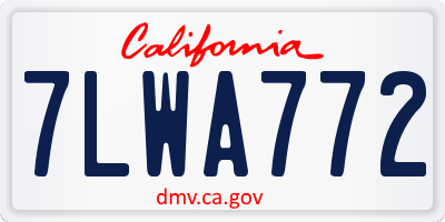 CA license plate 7LWA772