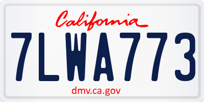 CA license plate 7LWA773