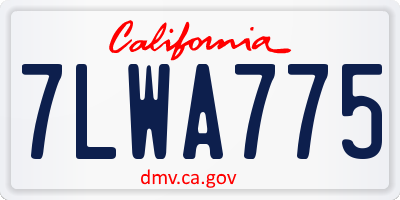 CA license plate 7LWA775