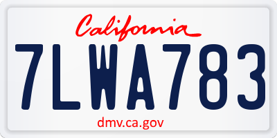 CA license plate 7LWA783