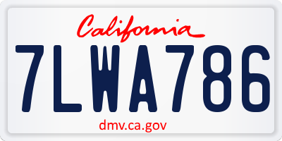 CA license plate 7LWA786