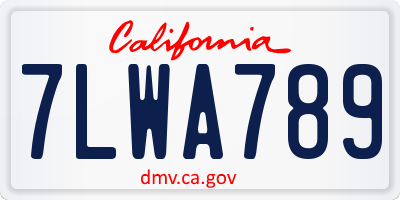 CA license plate 7LWA789