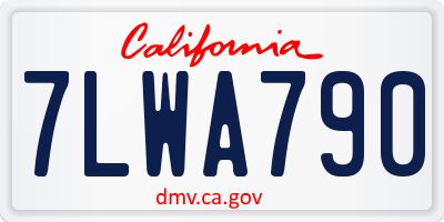 CA license plate 7LWA790