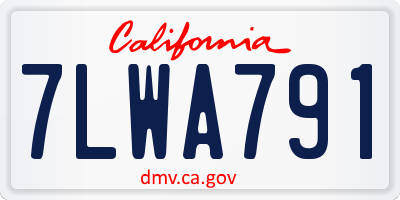 CA license plate 7LWA791
