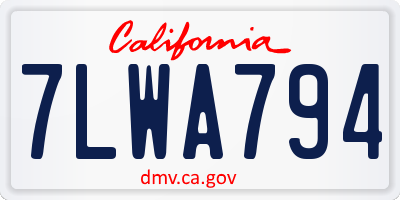 CA license plate 7LWA794