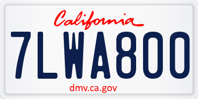 CA license plate 7LWA800