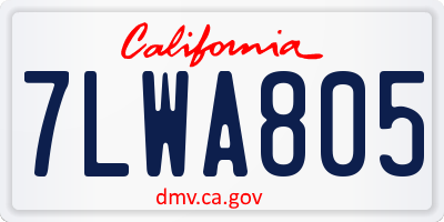 CA license plate 7LWA805