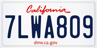CA license plate 7LWA809