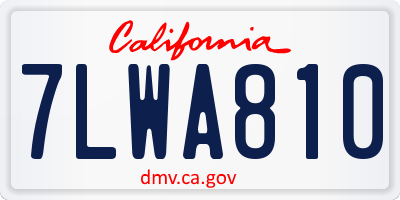 CA license plate 7LWA810