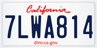 CA license plate 7LWA814